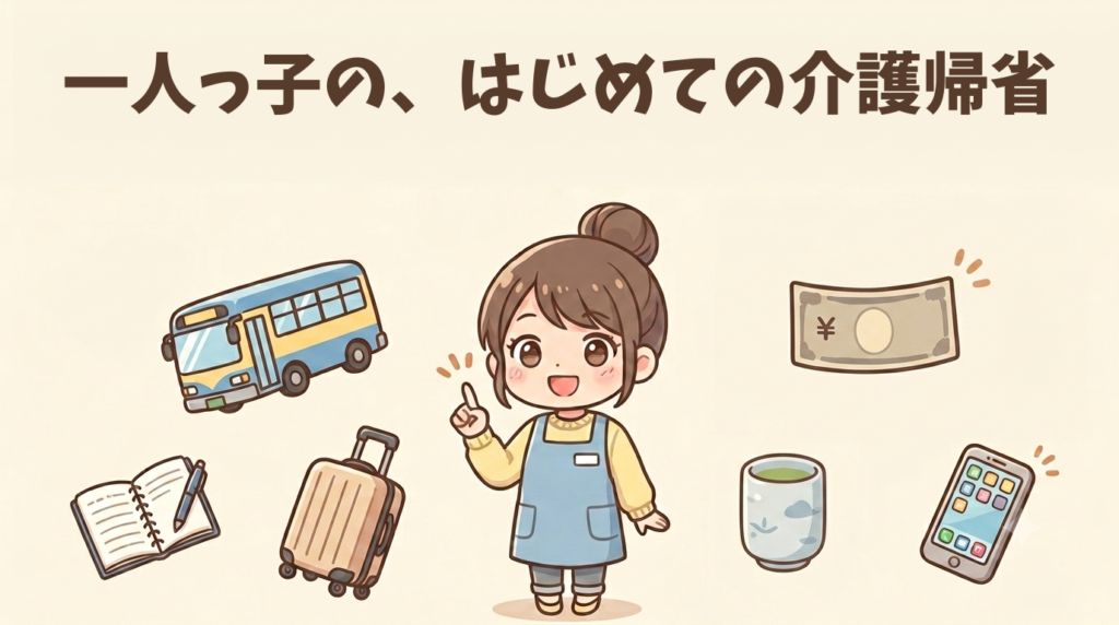 一人っ子の、はじめての介護帰省。準備する筆者のイラスト