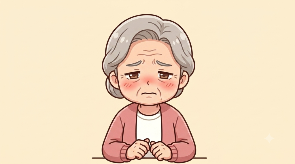 面談中に黙ったままの母